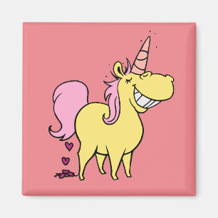 Aimant unicorn rose square magar