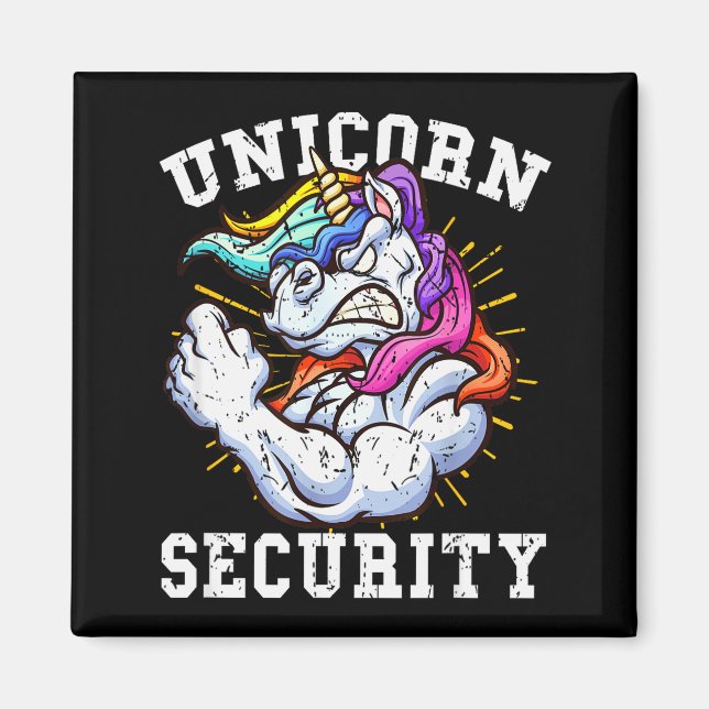 Aimant Unicorn Security - Manly Muscular Unicorn Lovers  (Devant)
