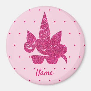 Aimant Unicorn Visage rose Parties scintillant fille enfa