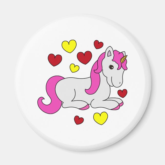 Aimant Unicorne amoureuse (Devant)