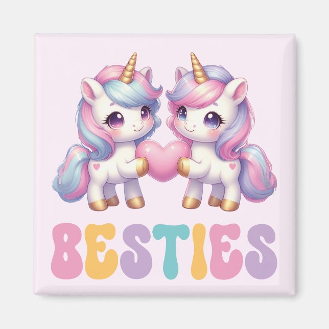 Aimant Unicorne Besties Meilleurs Amis Pour Toujours (Devant)