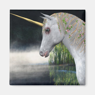 Aimant Unicorne blanche dans l'aimant Imaginaire de fond