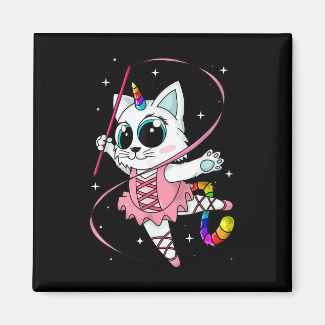 Aimant Unicorne Chat Cati Corn Kittycorn Cute Kitty Rainb (Devant)