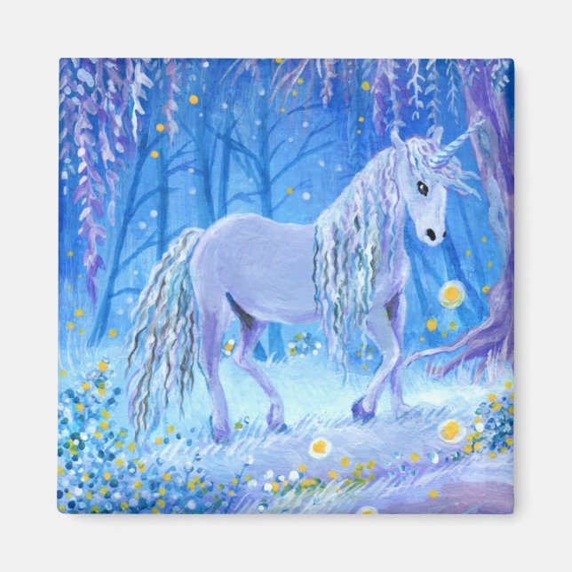 Aimant Unicorne dans les bois (Devant)