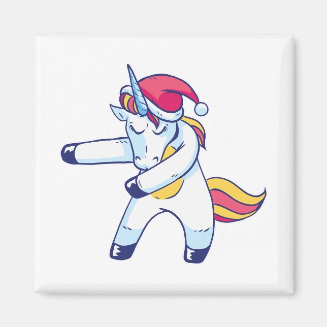 Aimant Unicorne de Noël (Devant)