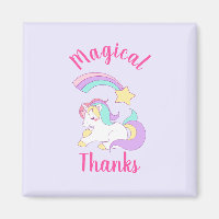 Unicorne magique avec Rainbow Shooting Star Merci
