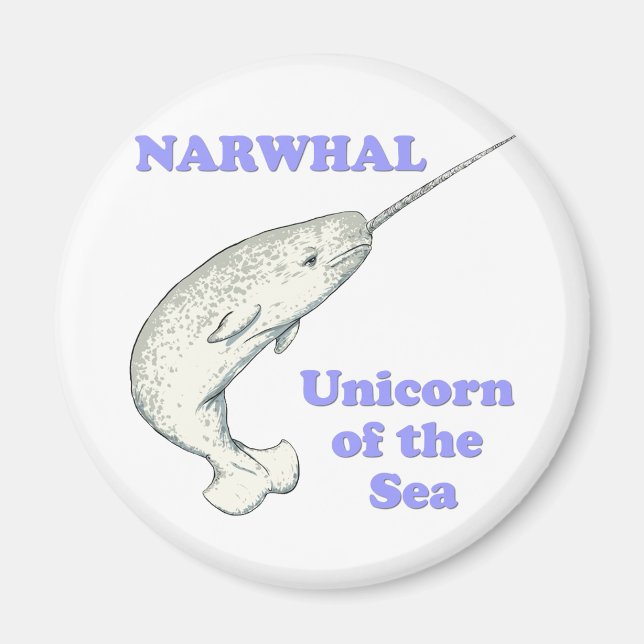 Aimant Unicorne Narwhal de la mer (Devant)