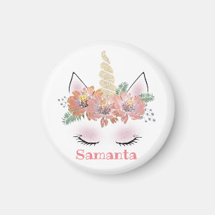 Aimant Unicorne, Visage Unicorne, personnalisée, girly, f