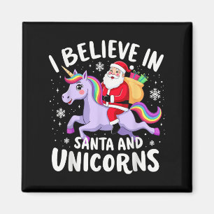 Aimant Unicorns Lover Je Crois En Père Noël Et Unicorns C