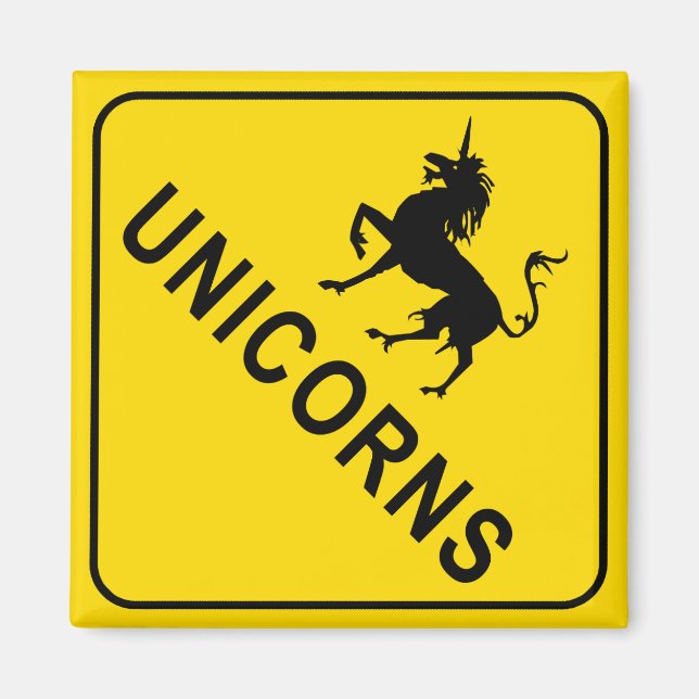 Aimant Unicorns - Signal d'avertissement de passage à niv (Devant)