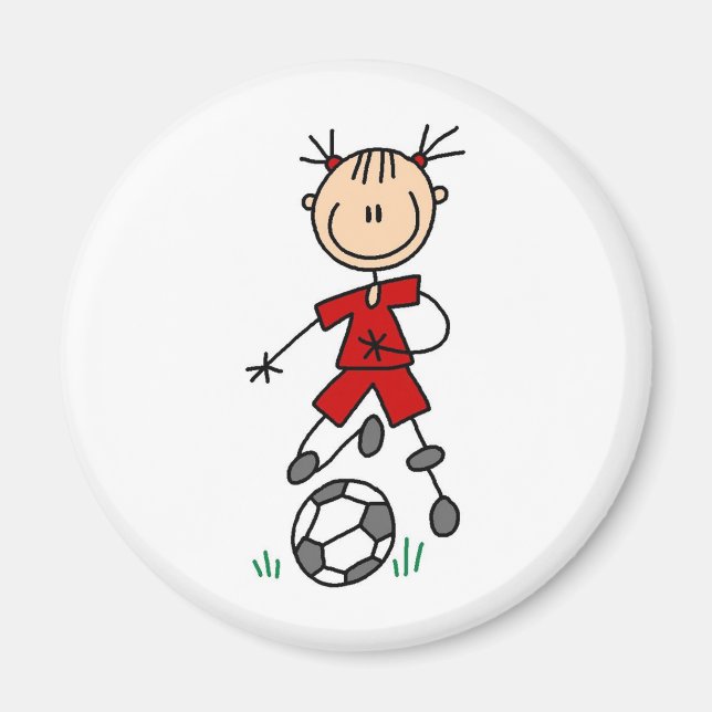 Aimant Uniforme de football rouge fille (Devant)