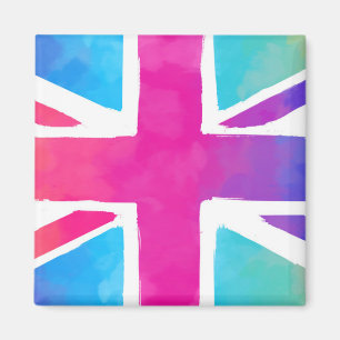 Aimant Union Jack Flag à Bright Watercolors
