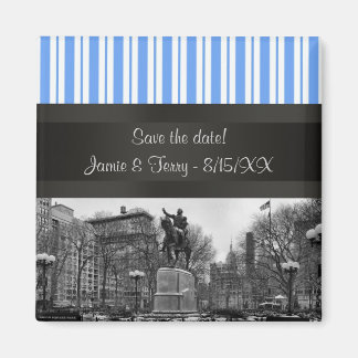 Aimant Union Square NYC en hiver BW 01 Enregistrez la dat