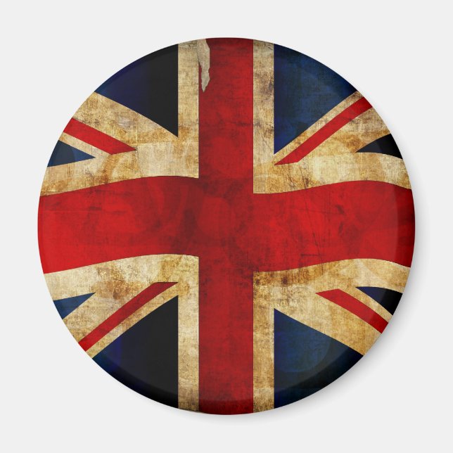 Aimant Unionjack - Grunge (Devant)