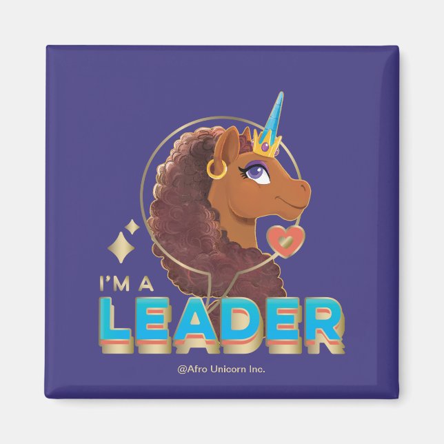 Aimant Unique à la licorne "I’m a Leader" Design (Devant)