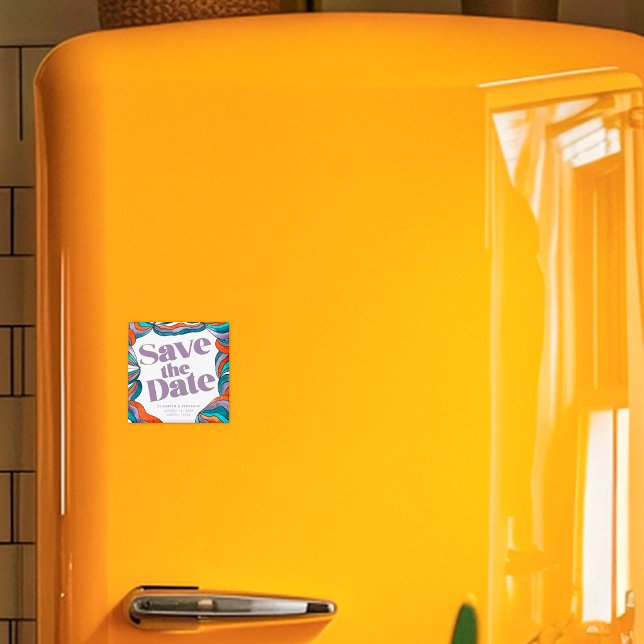 Aimant Unique Bohème Rétro Violet Coloré Ondulé (Créateur téléchargé)