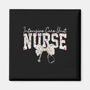 Aimant Unité de soins intensifs Stethoscope Bow Floral Nu