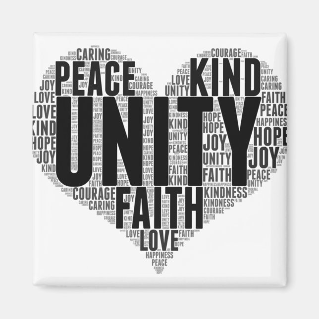 Aimant Unity Wordcloud Be Kind Stop Buller Orange Unity (Devant)