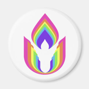 Aimant Universalisme unitaire arc-en-ciel chalice flamboy