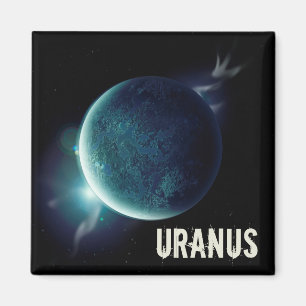 Aimant Uranus bleu planète 3d espace univers illustration