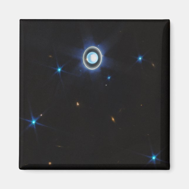 Aimant Uranus planétaire avec anneaux et lunes Image JWST (Devant)