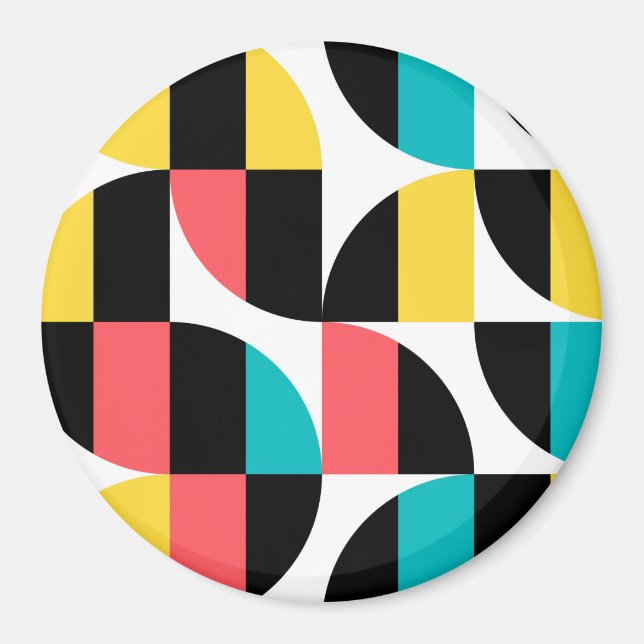 Aimant Urbain, tendance, coloré, motif graphique moderne (Devant)