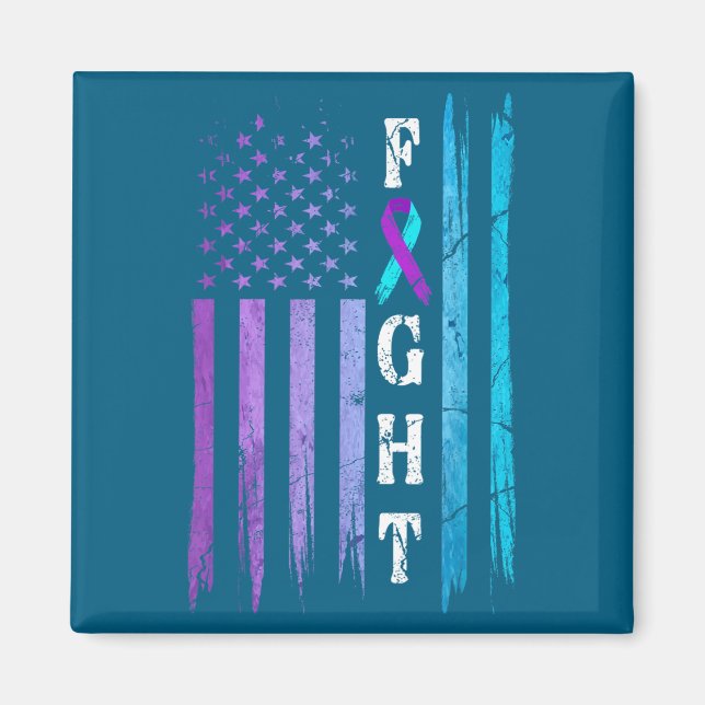 Aimant Us Flag Suicide Prevention Awareness Fight Wear Pu (Devant)