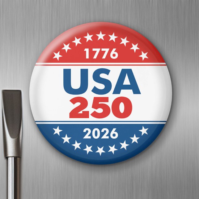 Aimant USA 250 - American's Birthday Classic - 1776-2026 (USA 250 - Celebrate America - American Revolution 250 Magnet)