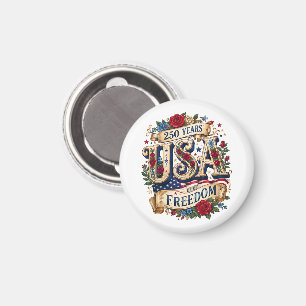 Aimant USA 250 Ans de Liberté Florale Américaine
