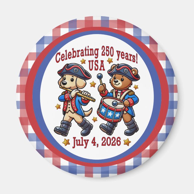 Aimant USA 250th Anniversary Souvenir - Patriotique (Devant)