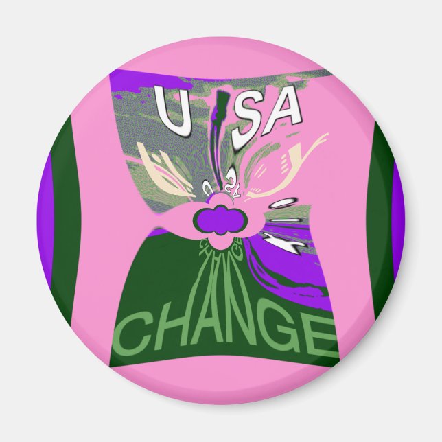 Aimant USA Change Art Print (Devant)