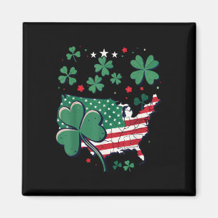 Aimant Usa Lucky Clover Map - Patriotic American St.