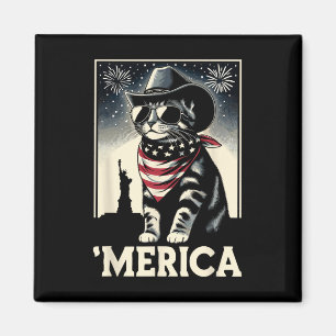 Aimant Usa merica Chat 4 juillet Hommes Femmes Enfants Fu
