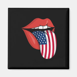 Aimant Usa Patriotic American Flag Lèvres 4 Juil