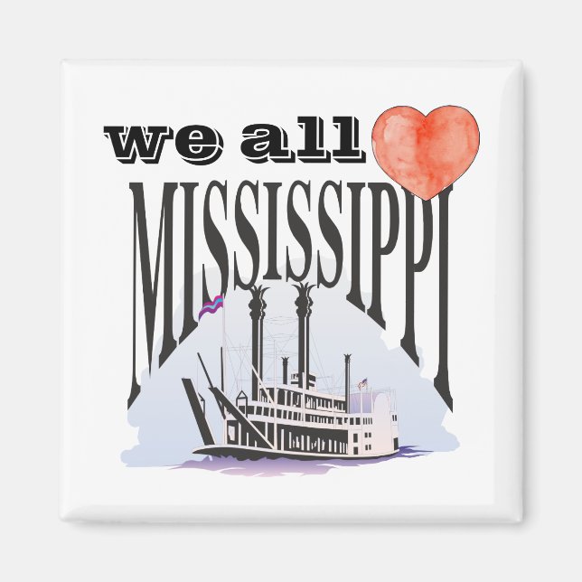 Aimant USA River Nous aimons tous Mississippi Steam Boat (Devant)
