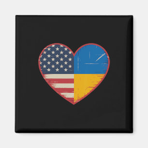 Aimant Usa Ukraine Cœur - Double Nationalité 2