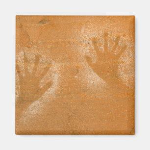 Aimant USA, Utah, Pictograph Hand-prints on sandstone,