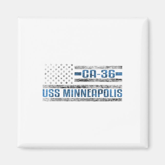 Aimant Uss Minneapolis World War Cruiser Ca-36 Us Army (Devant)