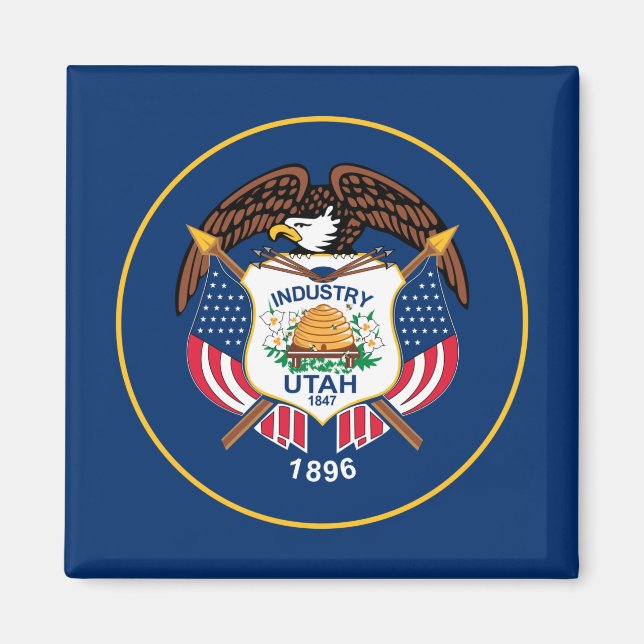 Aimant Utah : l'État de la ruche Drapeau américain, Indus (Devant)