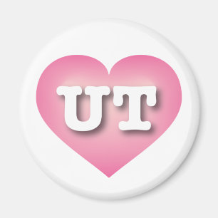 Aimant Utah Pink Fade Heart - I love UT UT