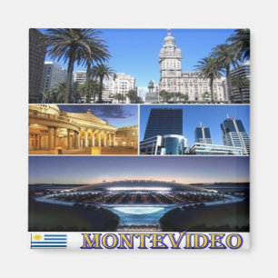 Aimant UY - Uruguay - Collage de mosaïque de Montevideo