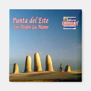 Aimant UY - Uruguay Punta del Este Monument à la main