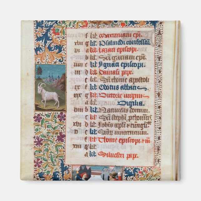 Aimant V.25-3 Fol.12v Le mois de décembre (Devant)