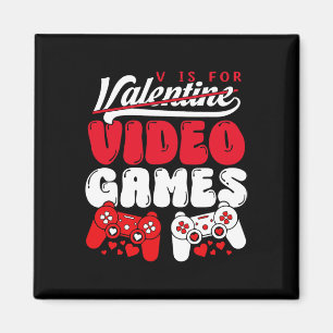 Aimant V est pour les jeux vidéo drôles Saint Valentin Ga