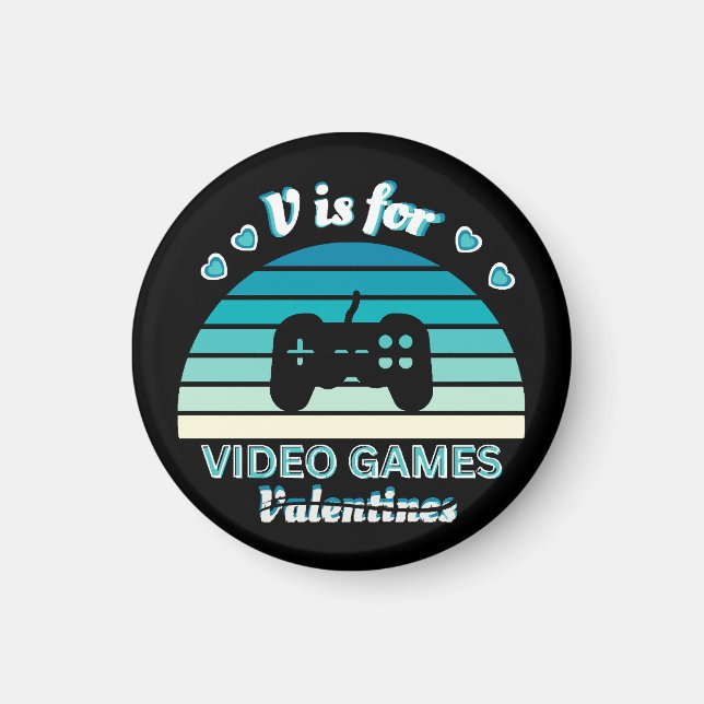 Aimant V pour jeux vidéo pas pour la Saint-Valentin - Drô (Devant)