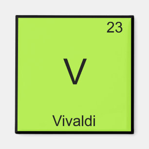Aimant V - Vivaldi T-Shirt drôle de symbole d'élément de 