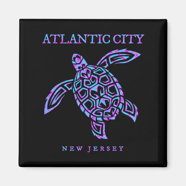 Aimant Vacances à la plage des tortues marines d'Atlantic (Devant)