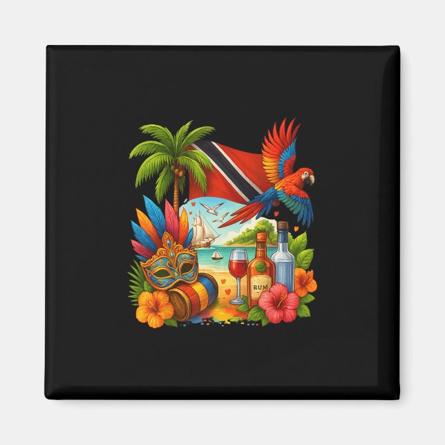 Aimant Vacances Caraïbes Trinité-et-Togo Drapeau Trinité- (Devant)