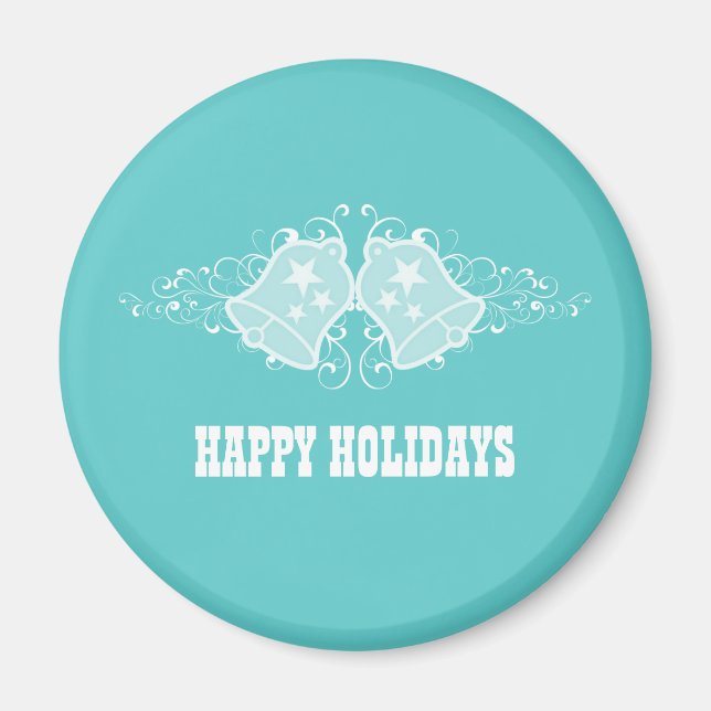 Aimant Vacances cloches et tourbillons Magnet, Aqua (Devant)