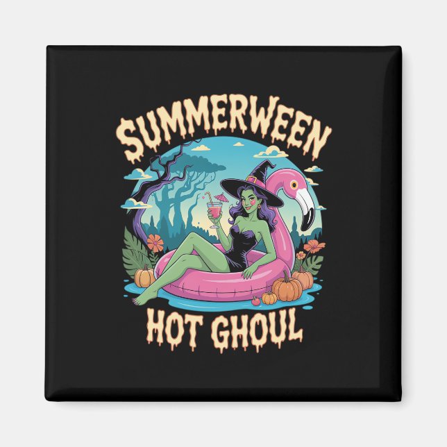 Aimant Vacances d'ambiance sorcière de Summerween (Devant)